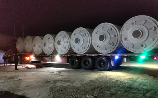 武威锥底桶交付现场